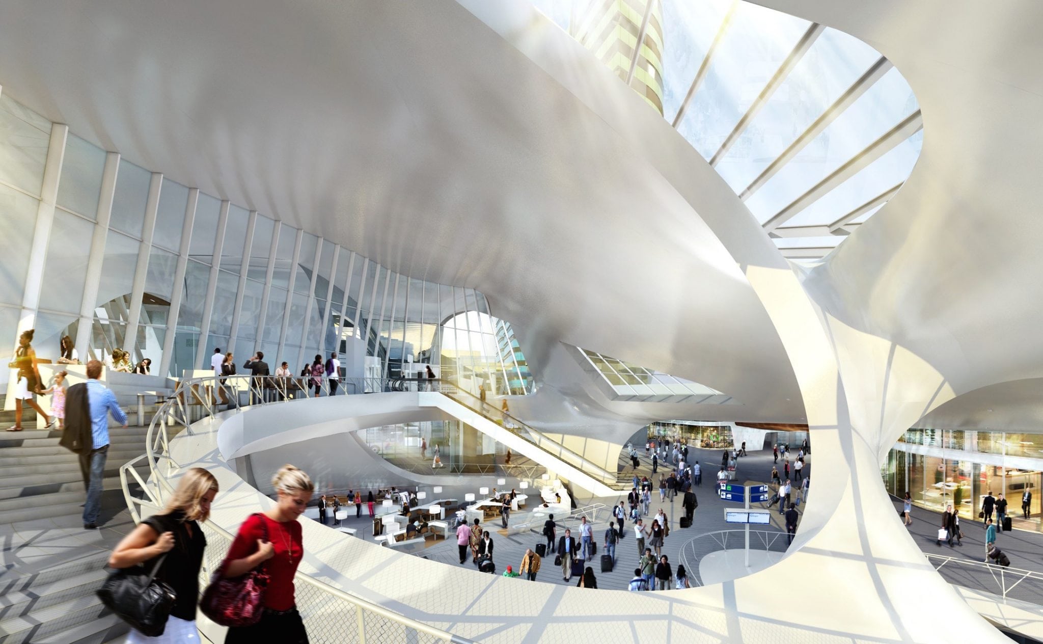 Rendering of the new Arnhem Central train station opening today.