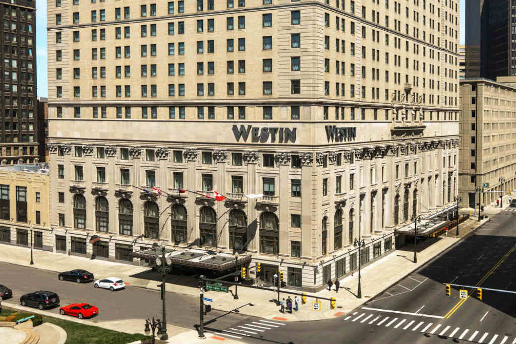 The Westin Book Cadillac Detroit is one two major hotels in downtown Detroit, and the Detroit Marriott at the Renaissance Center is the other.