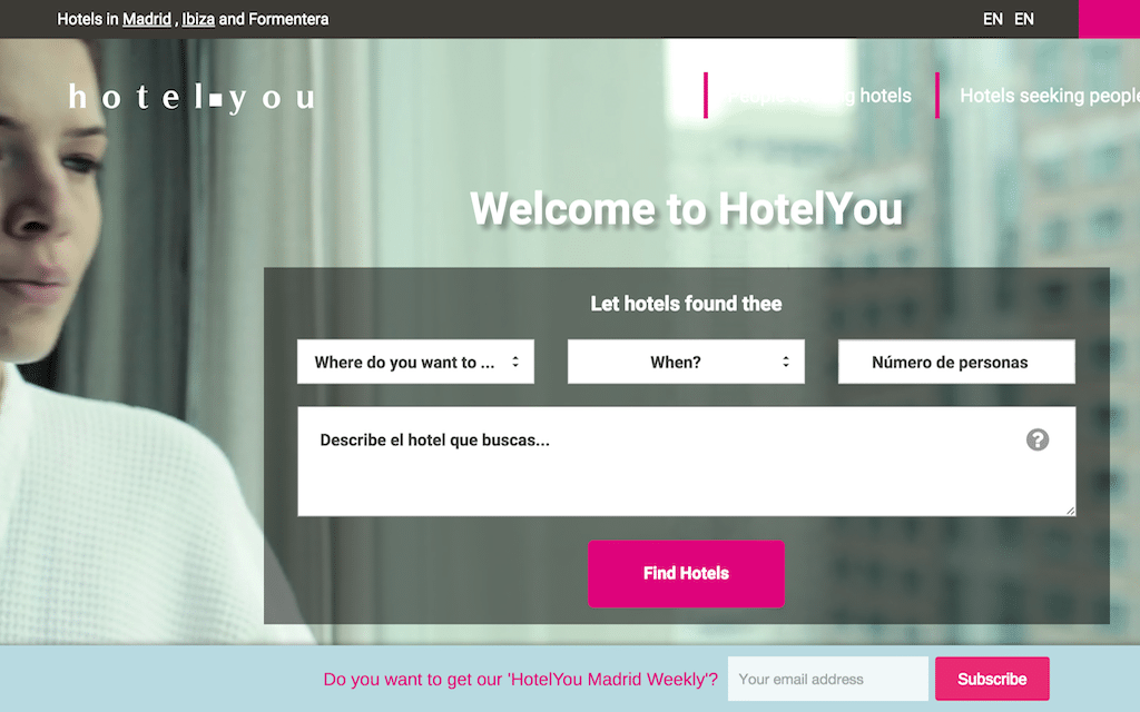 HotelYou is a hotel booking site in Spain.