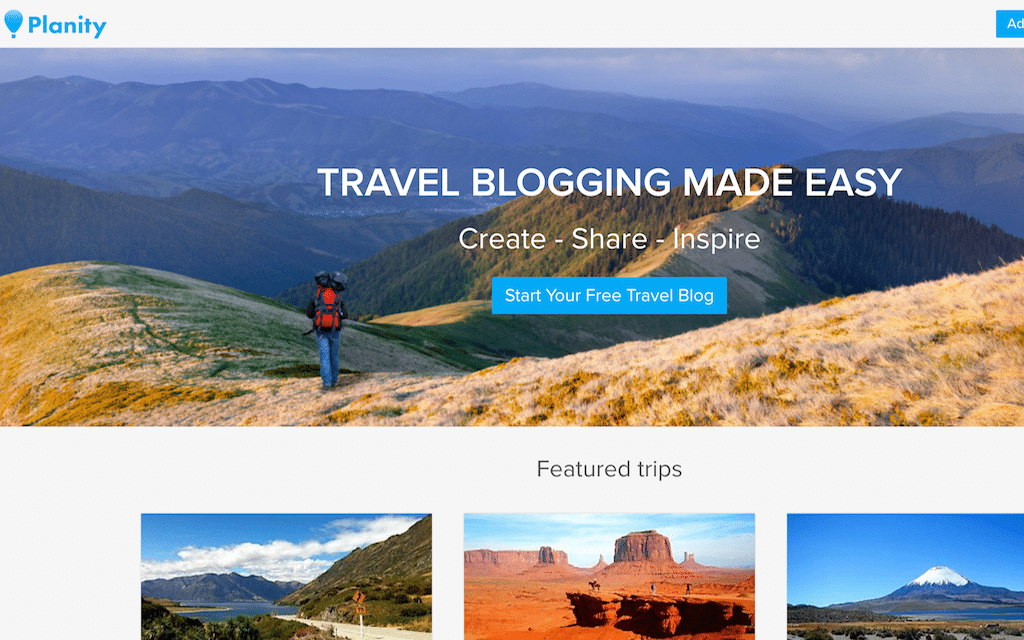Planity helps travelers create travel blogs.