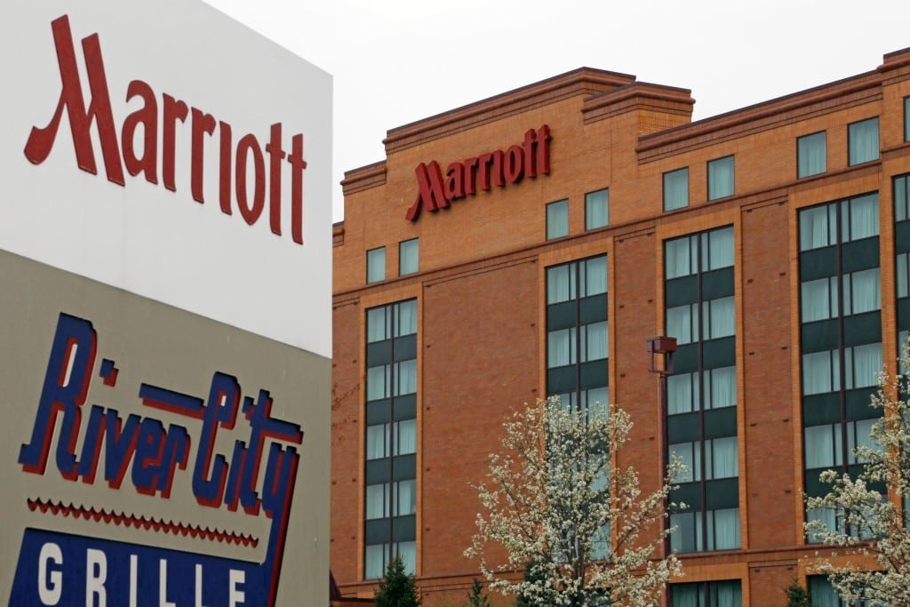 This April, 28, 2014 photo, shows a Marriott hotel in Cranberry Township, Pennsylvania. Marriott International announced on Nov. 16, 2015 its intent to acquire Starwood.
