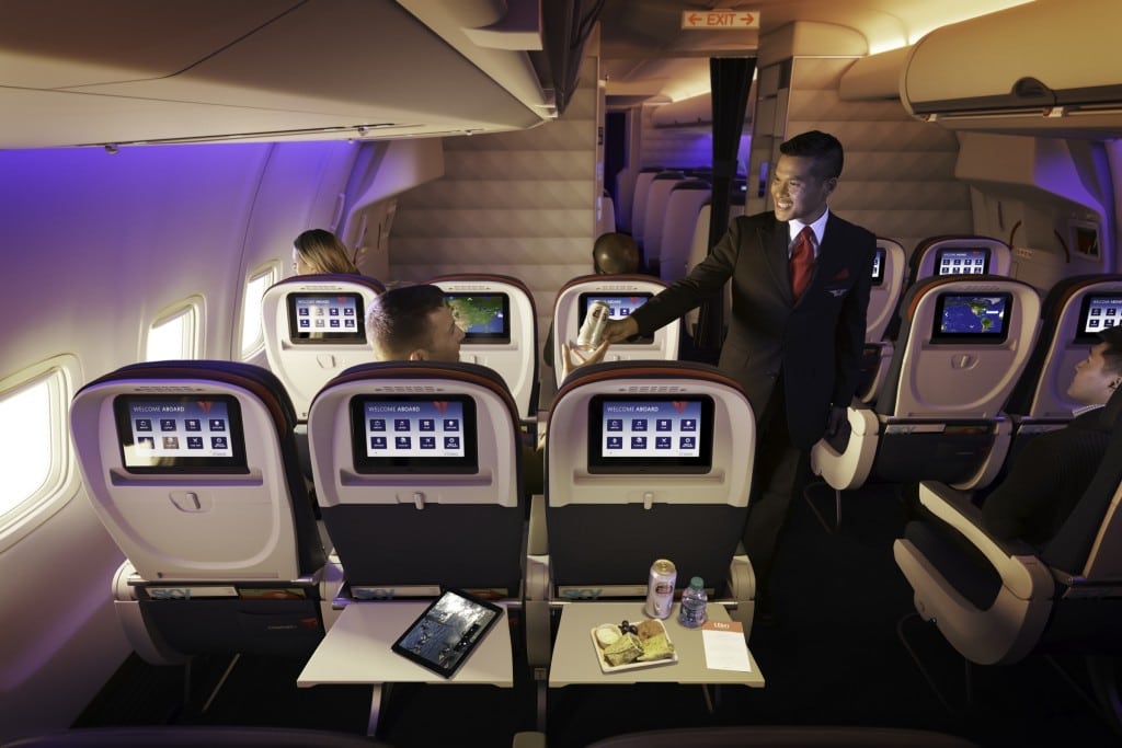 Delta Comfort+ seats on a Boeing 757-200ER (75S). 