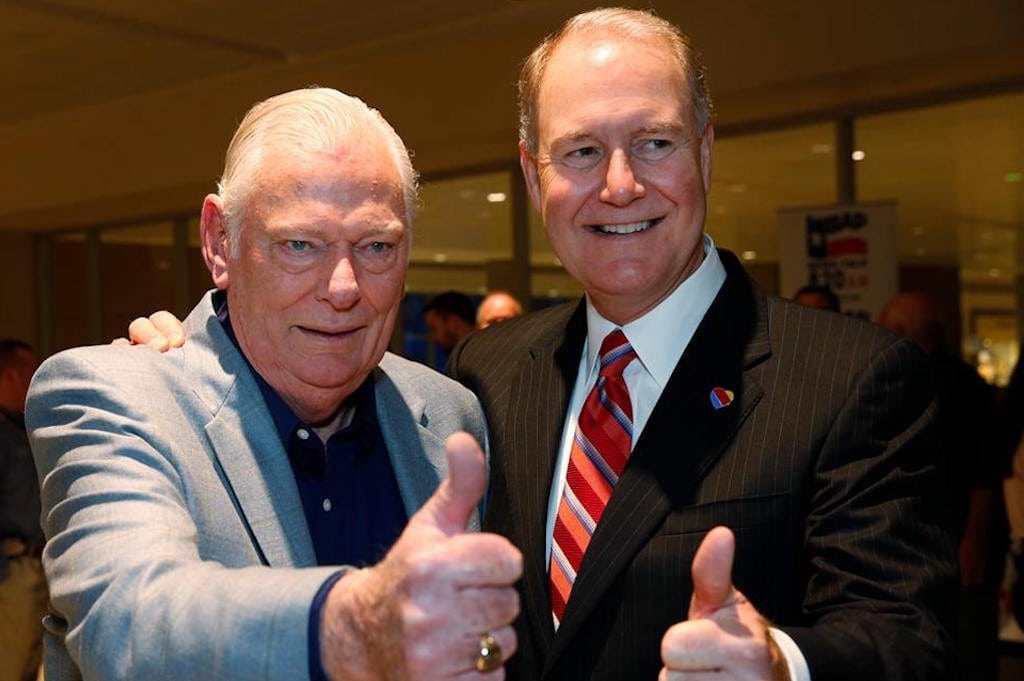 Southwest founder Herb Kelleher (left) and CEO Gary Kelly in March 2015.