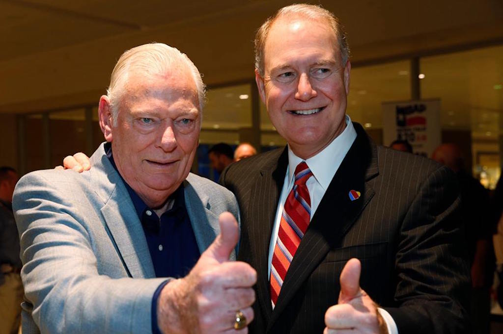 Southwest founder Herb Kelleher (left) and CEO Gary Kelly in March 2015.
