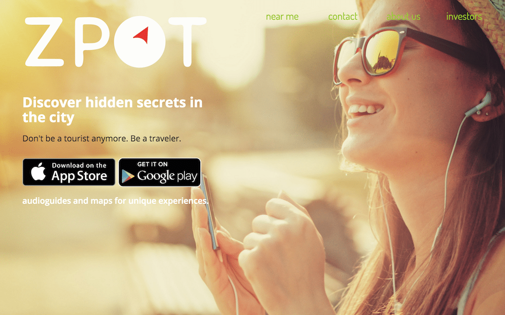 Zpot is a mobile app offering audio tours to travelers.