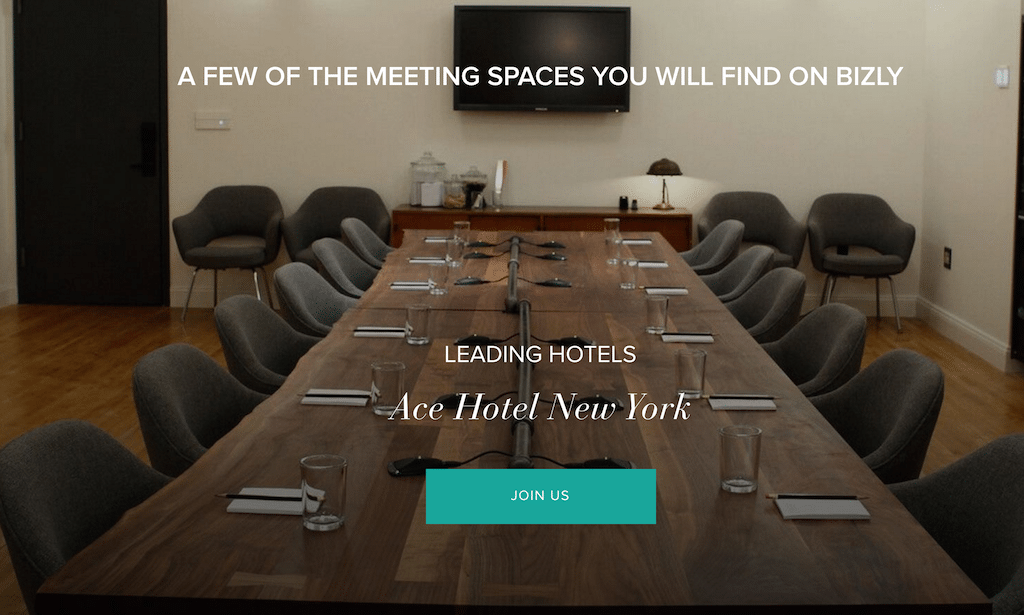 Bizly is a mobile app for instantly booking meetings at hotels.