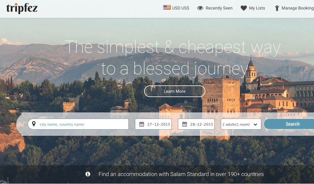 Tripfez is a booking site for travelers searching for Muslim-friendly hotels.
