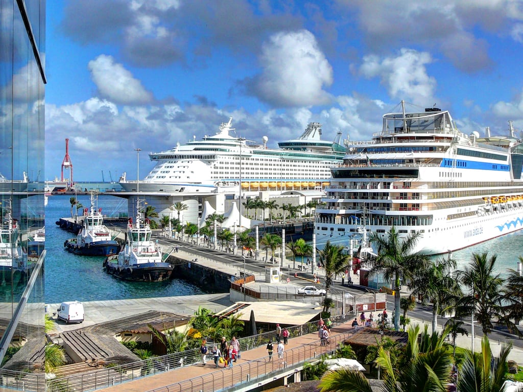 Cruise ships in port at Las Palmas.