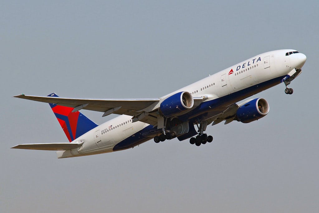 Delta Air Lines will use a Boeing 777-200, like the one pictured here, to open a new route to Mumbai. 