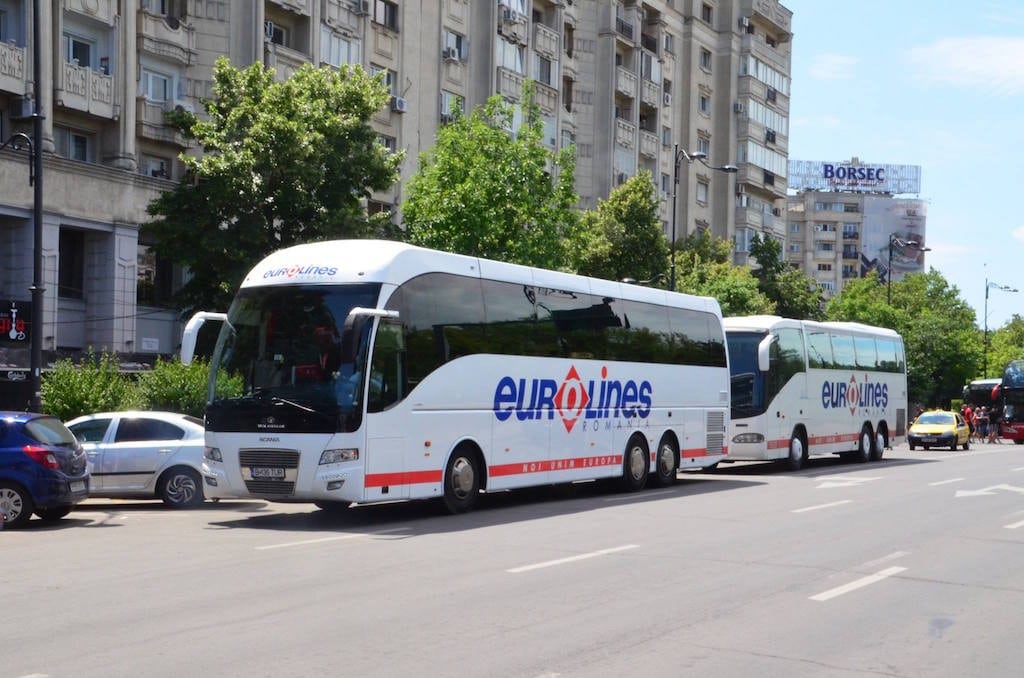 GoEuro wants to provide the gamut of transportation options, from bus to rail and plane. Pictured is a fleet of buses from Eurolines Romania.