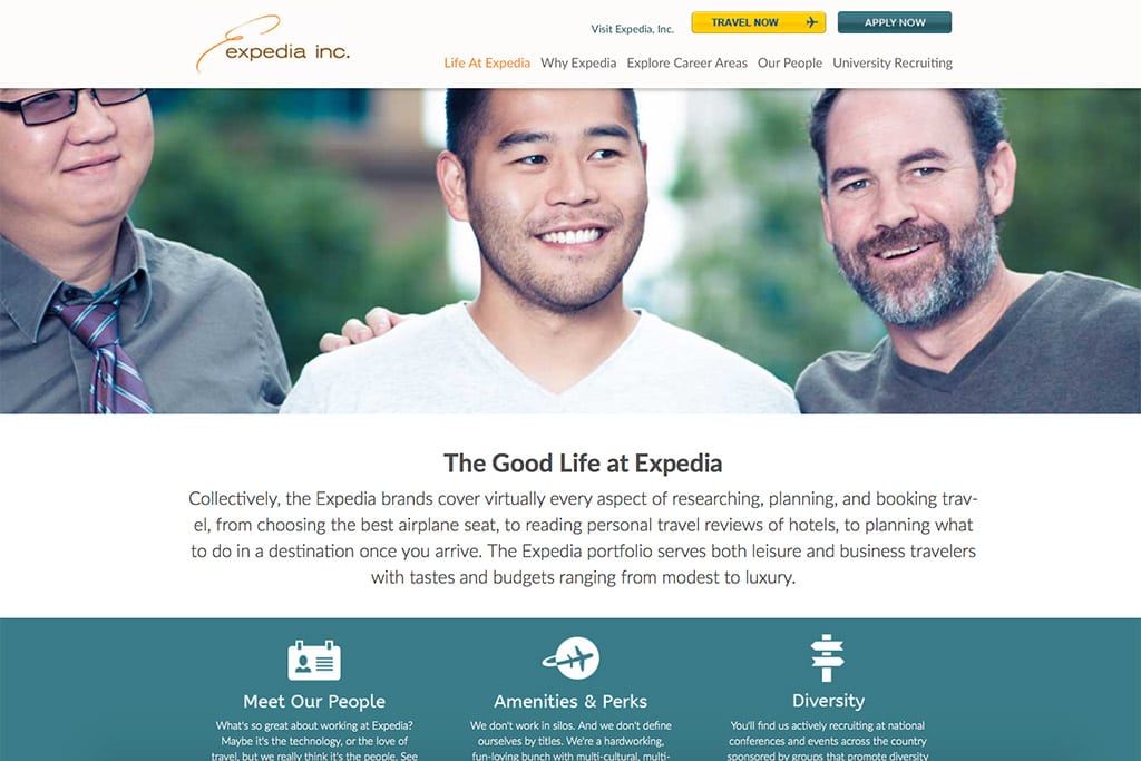 Expedia's "Life at Expedia" website. 