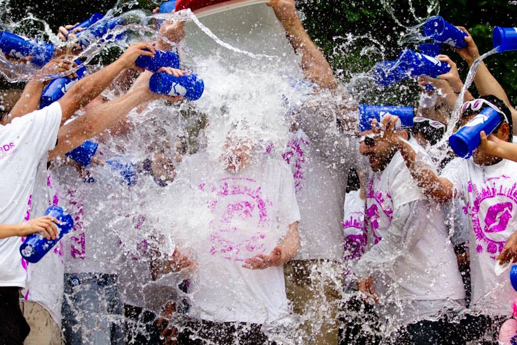 During happier times from a staffing standpoint, Orbitz employees participated in the ALS ice bucket challenge in August 2014. 