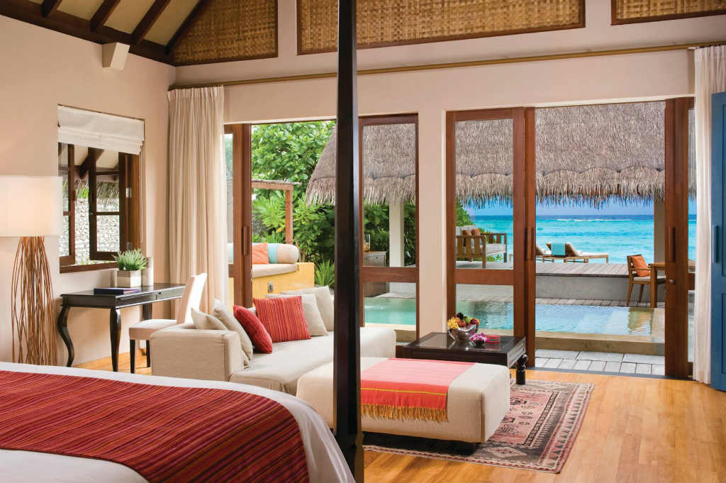 Some U.S. travel advisors feel that Four Seasons' direct-booking efforts undermine their businesses. Pictured is a room in the Four Seasons Maldives.