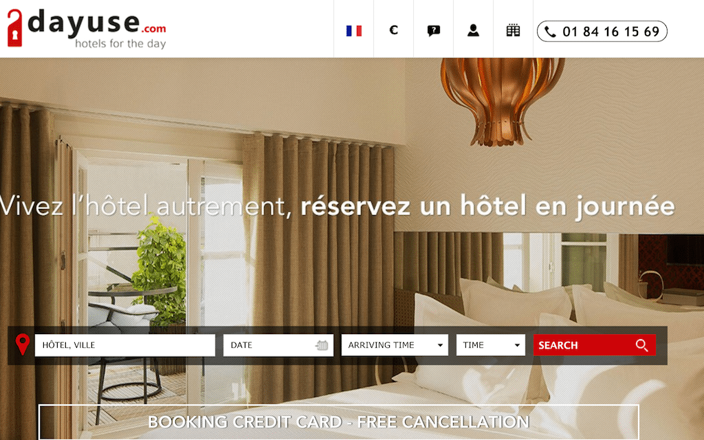 Dayuse is a booking site for booking hotel rooms for a few hours during the day.