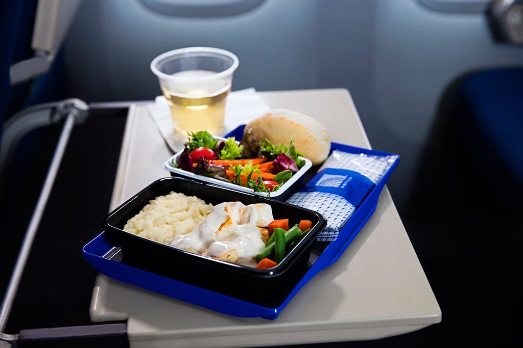 A meal served in Economy Class between the U.S. and select Latin American destinations. 