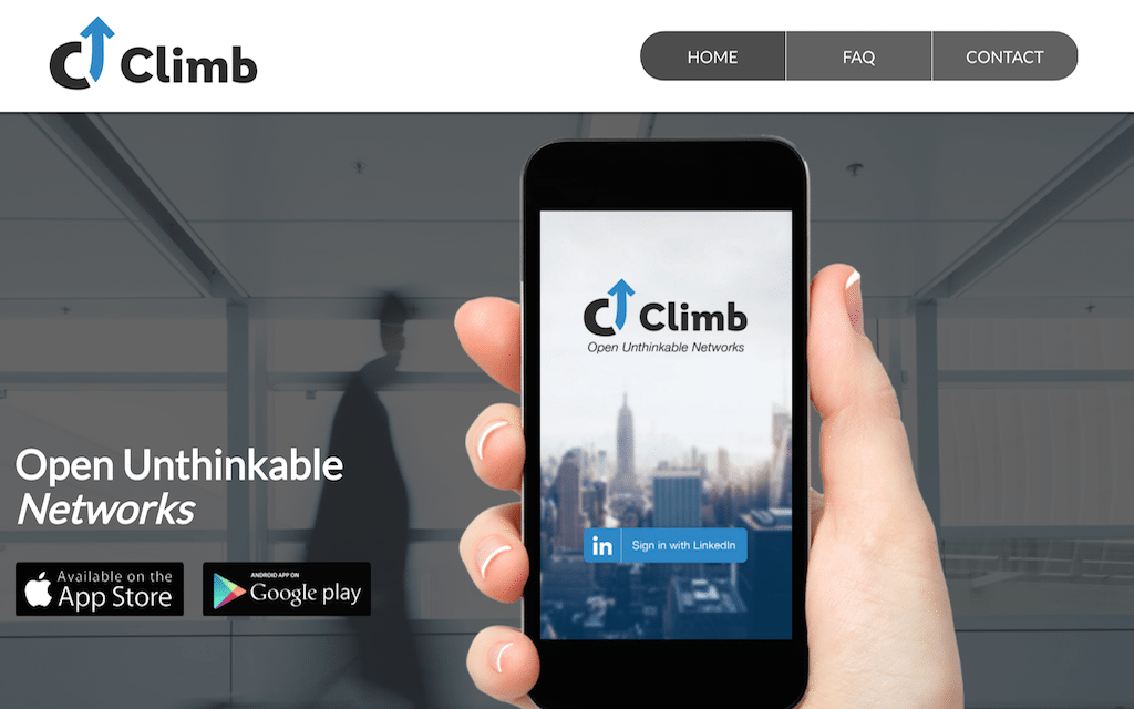 Climb lets travelers connect with business professionals on their next flight.