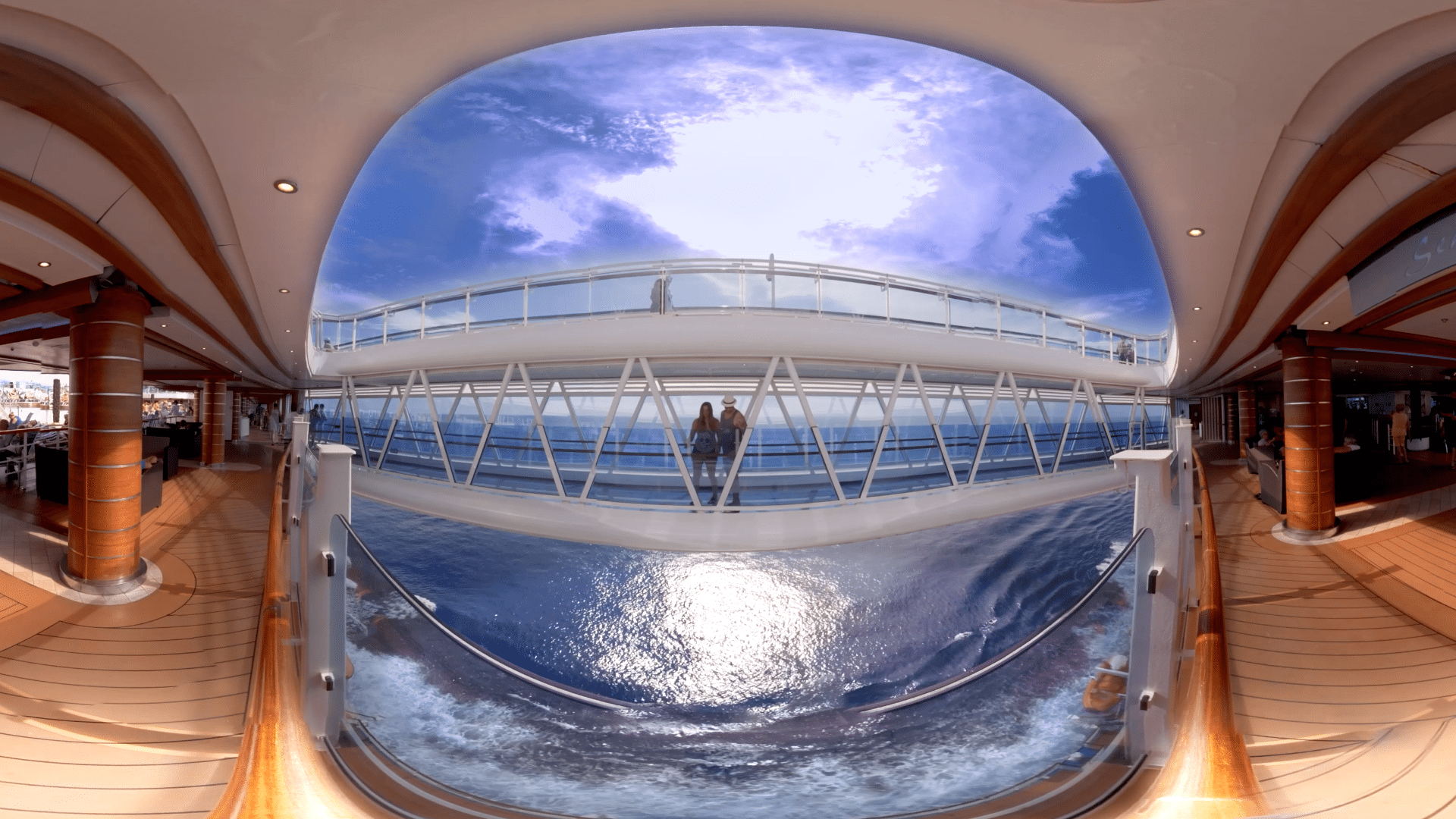 A view of the SeaWalk on Regal Princess as seen in Carnival Corporation's new virtual reality film.