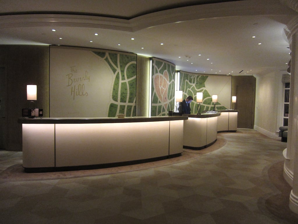 The Beverly Hills Hotel lobby in 2013.
