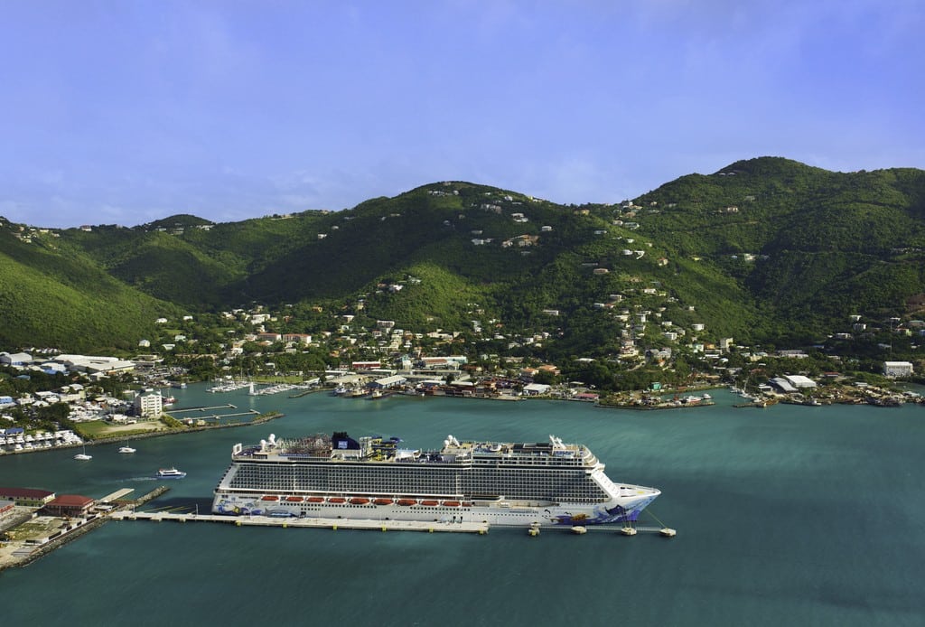 Norwegian Escape is shown in Tortola. Norwegian Cruise Line Holdings on Tuesday lowered its outlook due to lower demand in Europe and excess capacity in the Caribbean.