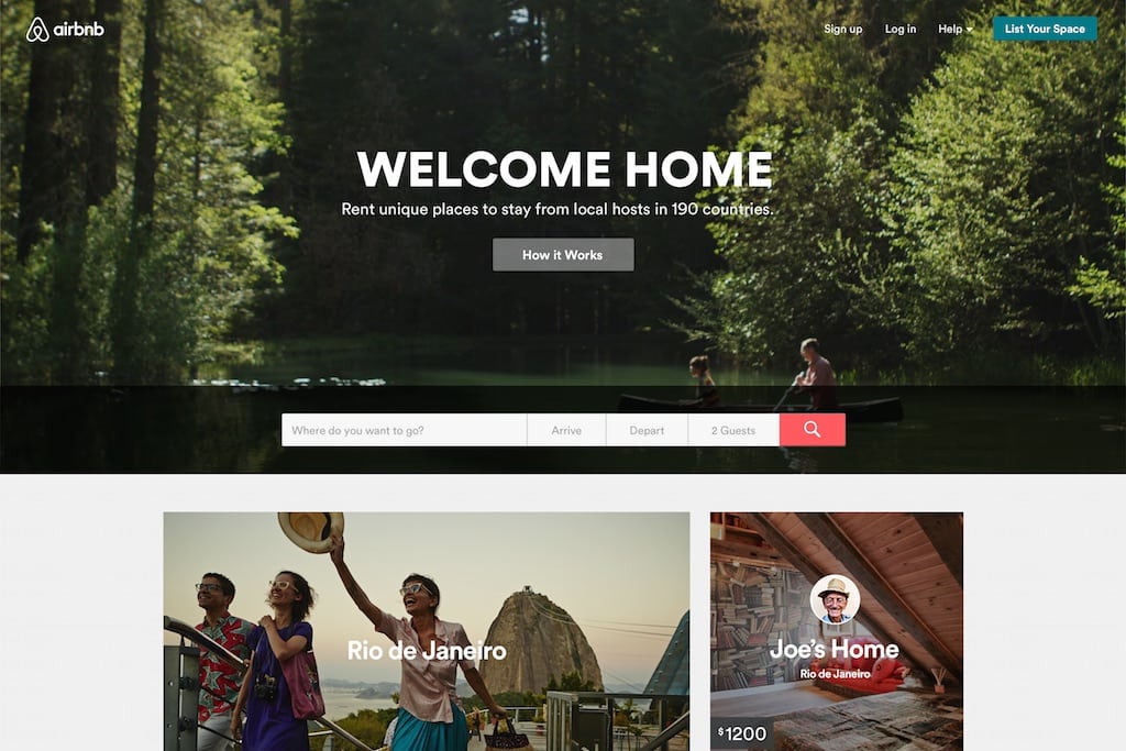 The Airbnb homepage. A trade group for companies in the sharing economy is hoping that a new industry standard will help improve trust in the sector.