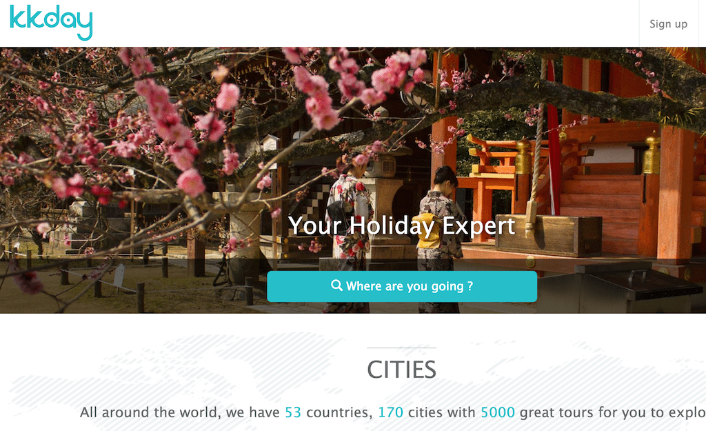 KKday helps travelers plan trips in cities around the world.