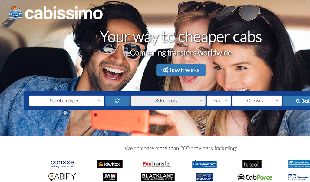 Cabissimo is a site comparing costs of various airport transfer services.