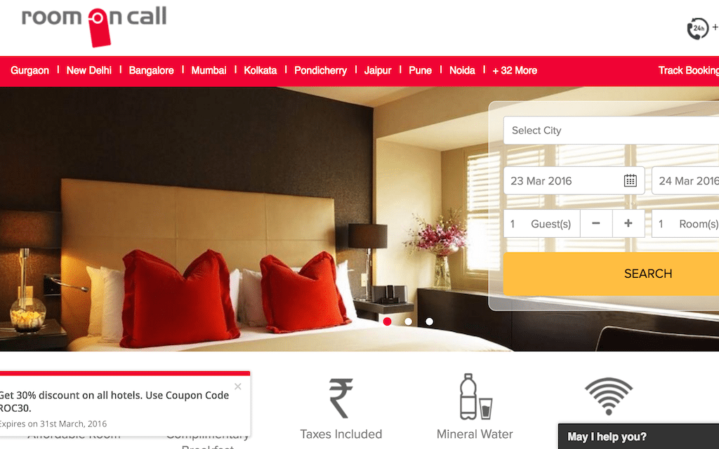 Room On Call is a hotel booking site in India.
