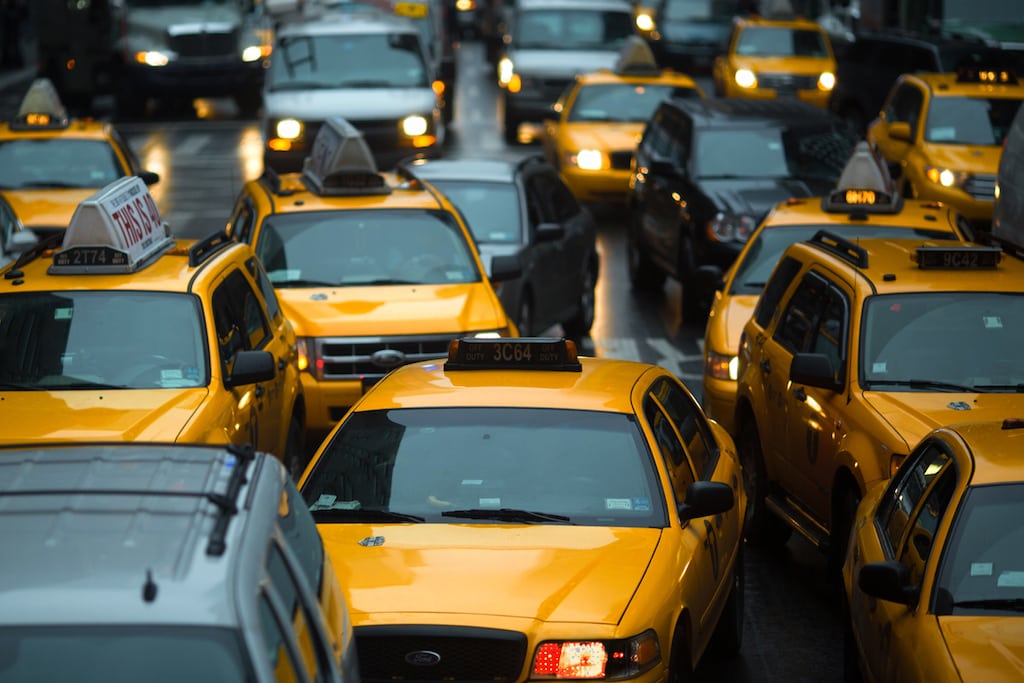 A New York City traffic jam in 2012.