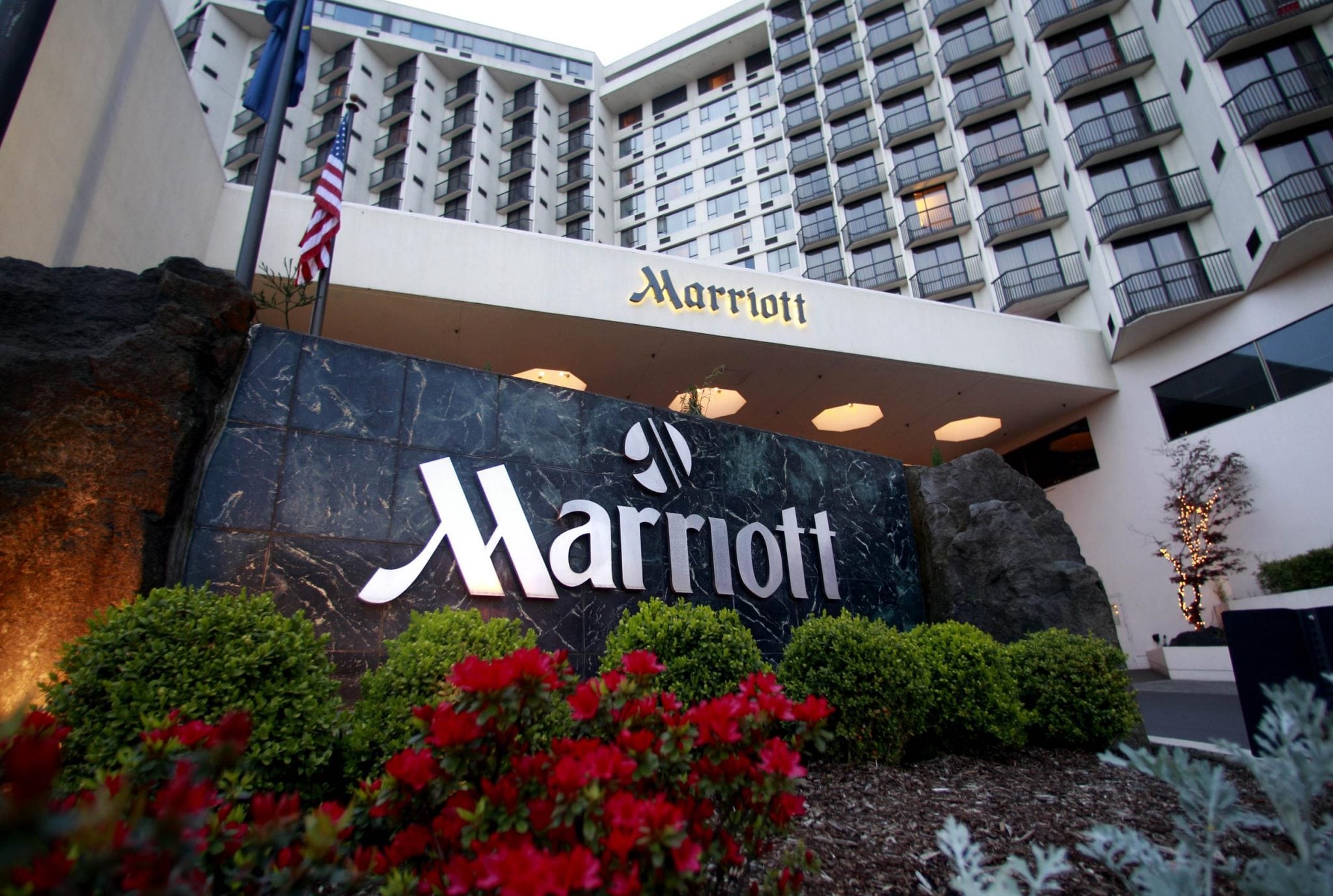 This April 20, 2011 file photo shows the Portland Marriott Downtown Waterfront in Portland, Ore. 