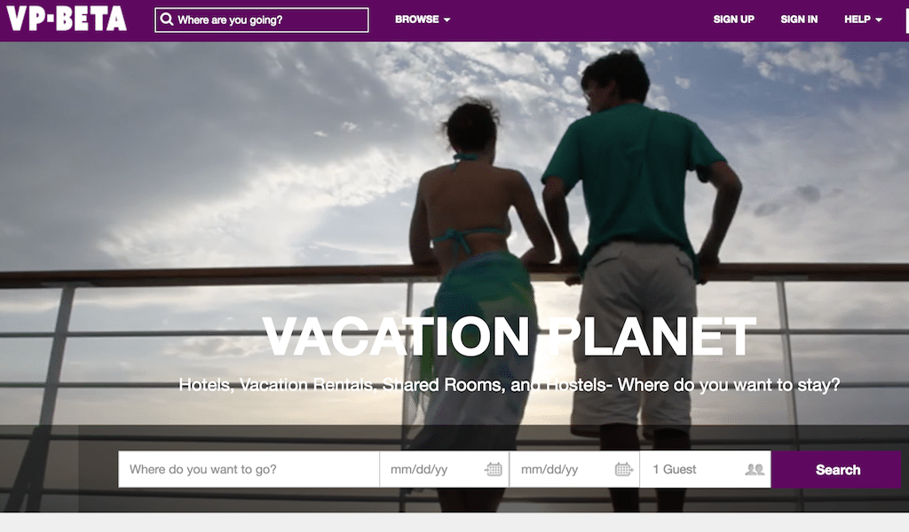 Vacation Planet is a vacation rental booking site.
