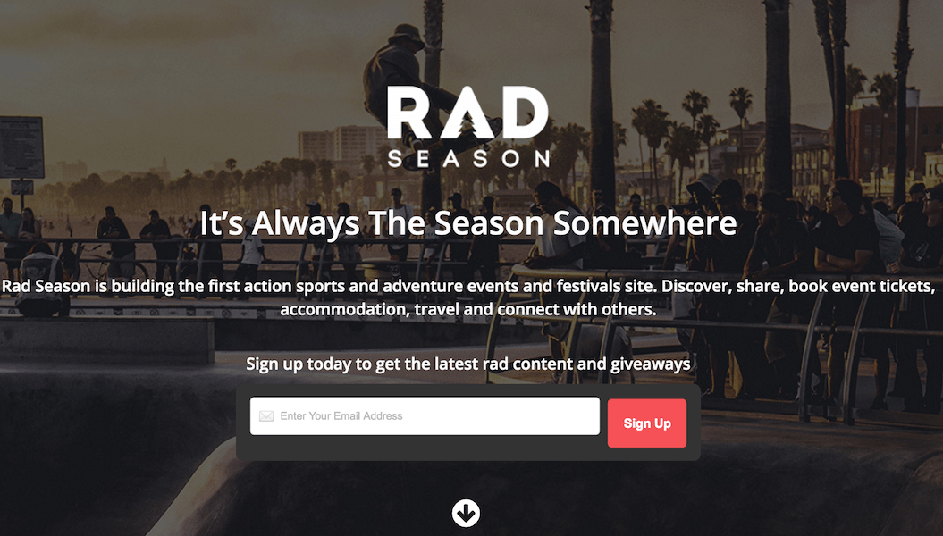 Rad Season lets travelers discover and book tickets and accommodations to action sports and adventure festivals.