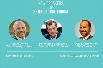 New Speakers for Skift Global Forum: CEOs of Carnival, Club Med and Expedia