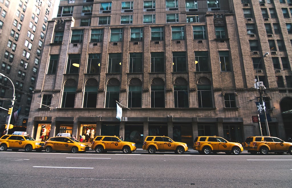 Empty cabs lined up in New York City. Sabre's CEO called out the flat corporate travel market during the company's Q1 earnings call. 