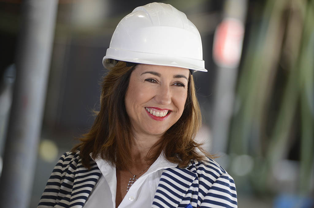 Carnival President Christine Duffy during a visit to Carnival Vista when it was still under construction.