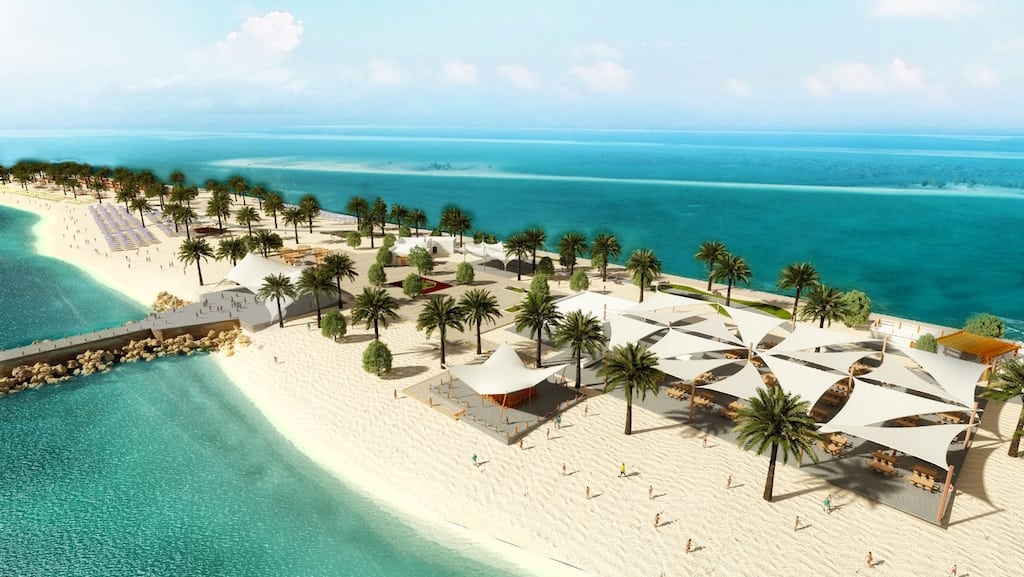 A rendering of MSC Cruises' new Sir Bani Yas private island in Abu Dhabi.