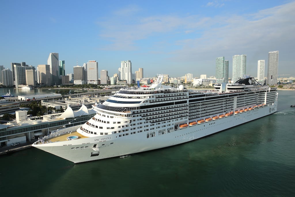The MSC Divina docked in Miami.