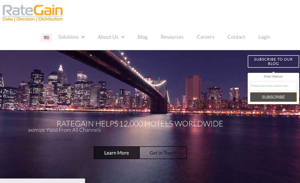 RateGain is a software as a service solution for hotels.