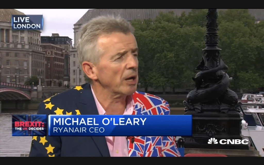 Ryanair CEO Michael O'Leary discusses the impact of the Brexit on Europe's low-cost carriers on CNBC.
