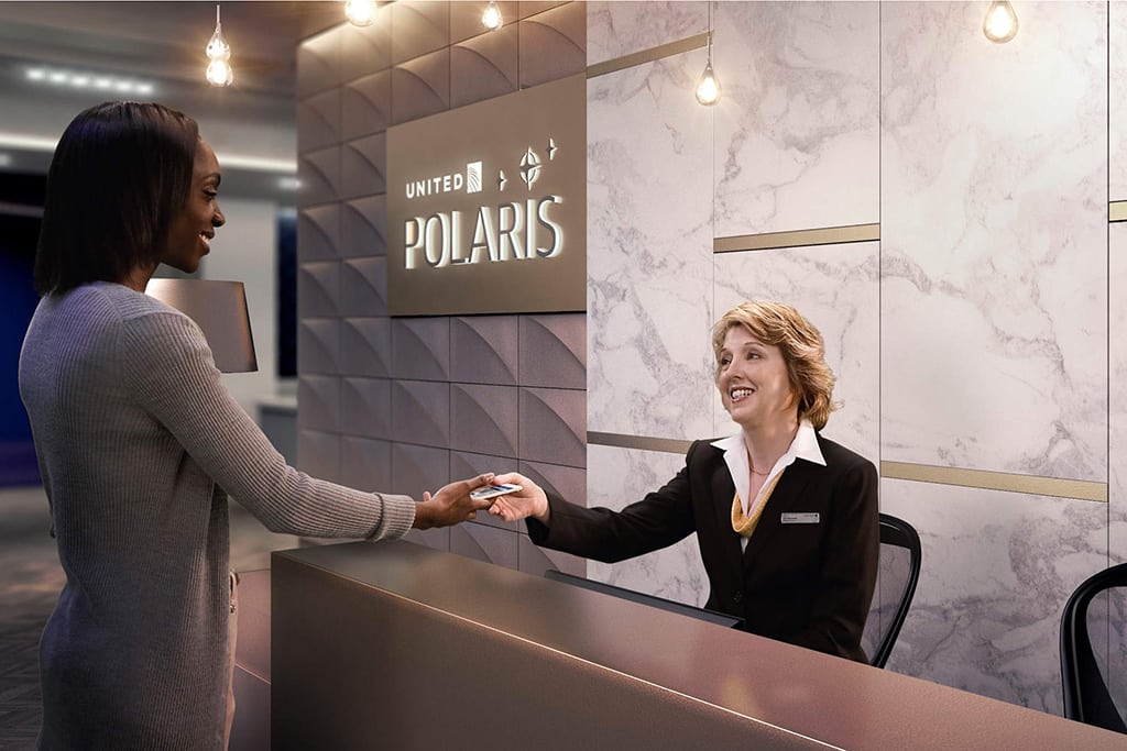 The revamped United Airlines Polaris class lounge, part of a long-awaited product that executives hope will revolutionize the long-haul premium experience.