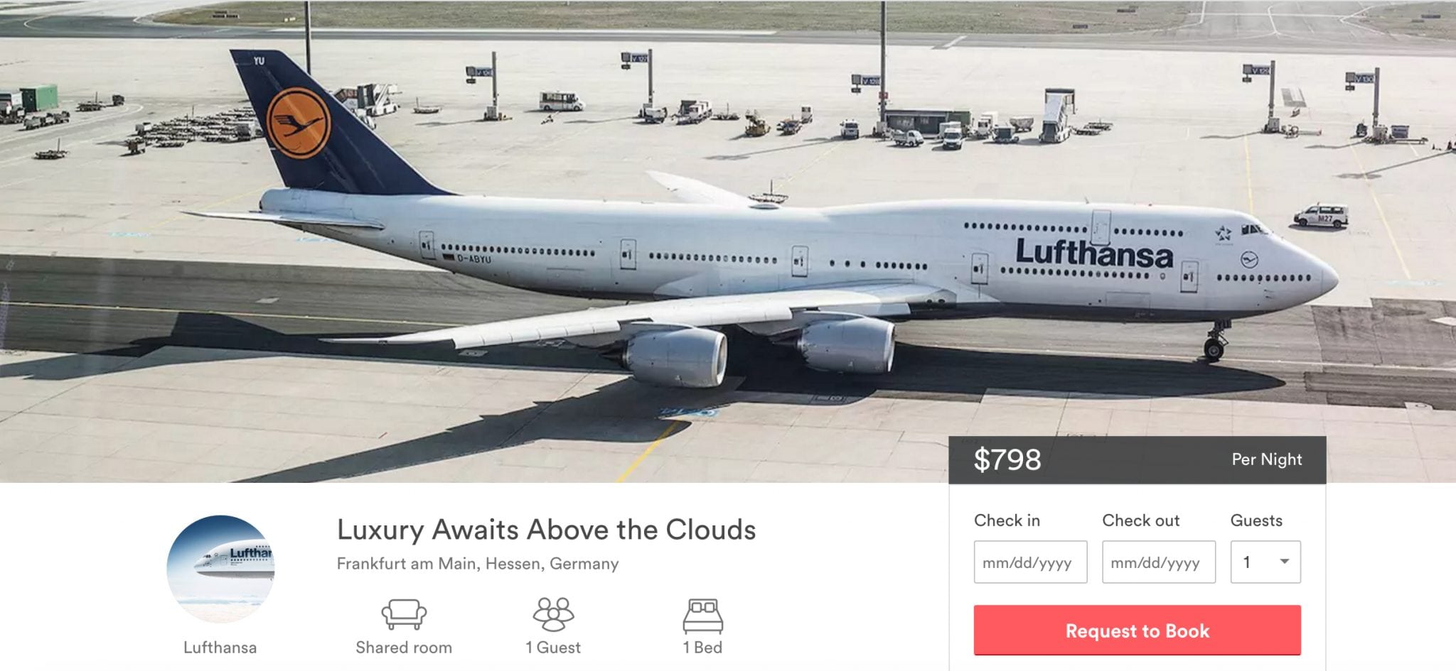 Lufthansa is selling premium economy seats on Airbnb.