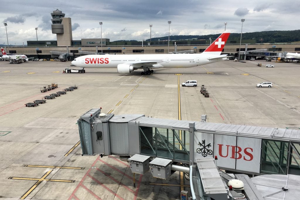 A Swiss plane at Zurich's international airport. Expedia has been quietly collecting user reviews of airlines like Swiss for the past year. 