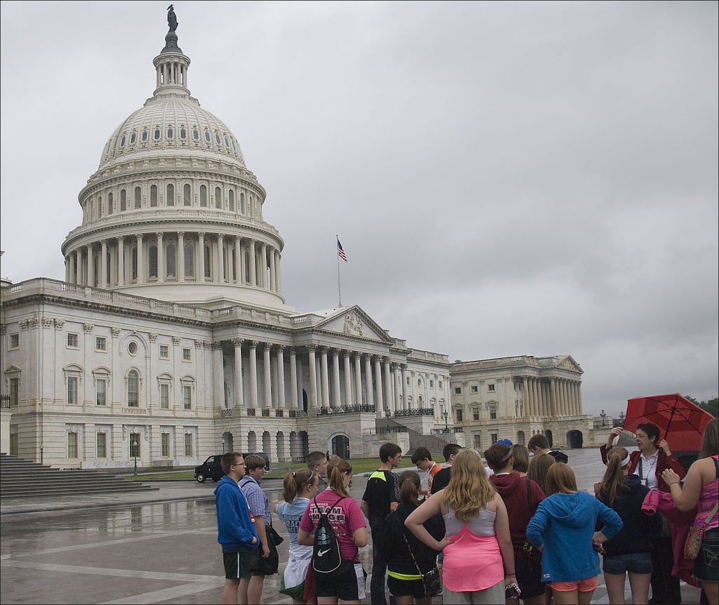 Student travel is both reliable and resilient, a new survey finds. Pictured here is a school group touring the U.S. Capitol in Washington, D.C. 