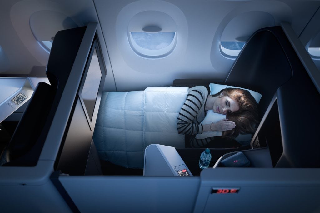 In its new Airbus A350 business class, Delta Air Lines will have sliding doors for privacy.