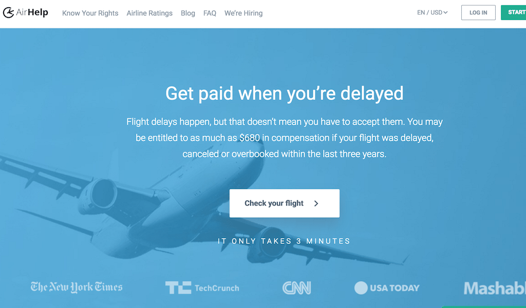 AirHelp helps air passengers get compensation from airlines if their flight is delayed, canceled or overbooked.