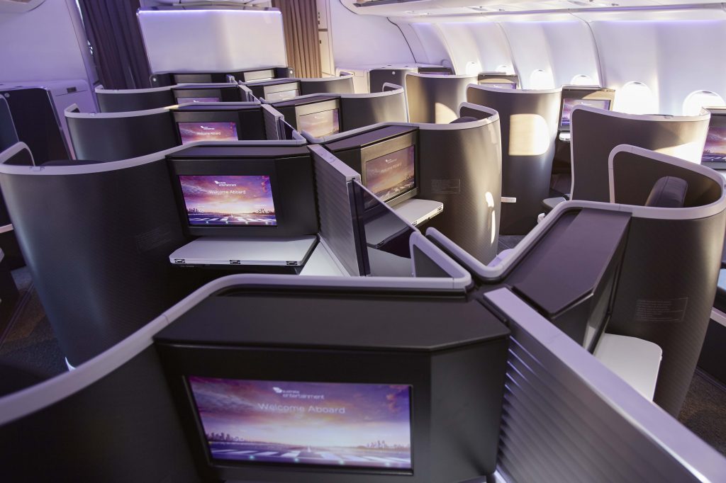 Virgin Australia's new business class cabin.