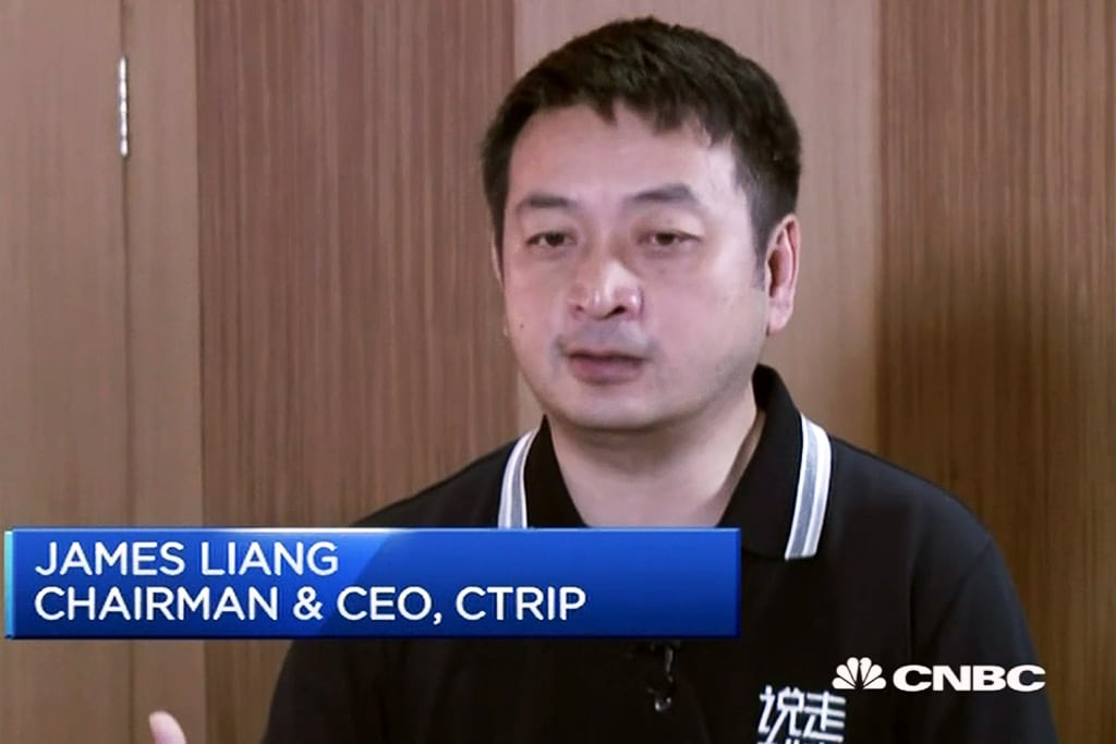 Ctrip CEO James Liang speaking on CNBC about business in the U.S. and the UK. 