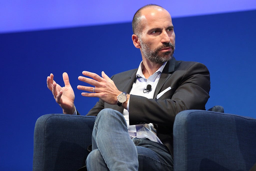 Expedia CEO Dara Khosrowshahi speaking at World Travel & Tourism Council Global Summit in 2016. Expedia's acquisitions in 2015 are giving it challenges this year. 