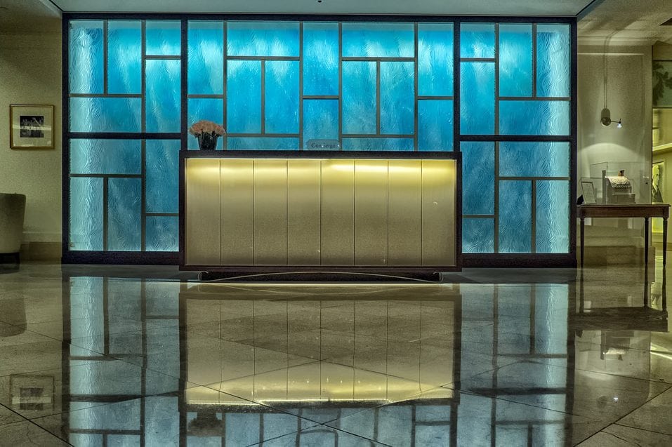 The concierge desk at the Langham Hotel in Boston. In earnings calls for the second quarter, hotel and airline CEOs said corporate travel has been soft. 