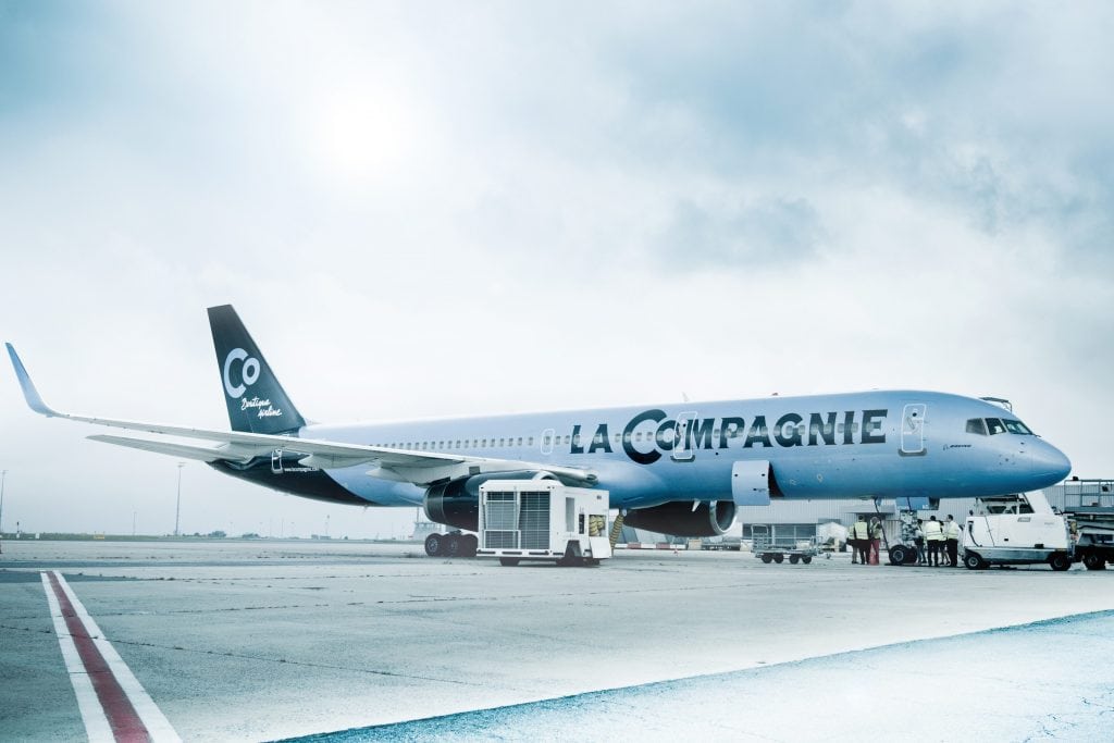 A La Compagnie aircraft on the ground. The airline is suspending its London to New York service.