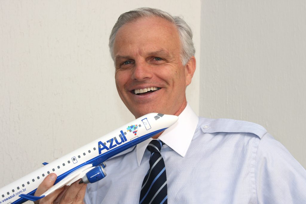 When David Neeleman was pushed out of JetBlue Airways, he went to Brazil to start a new airline there called Azul. Now, he may want back into the U.S. market.